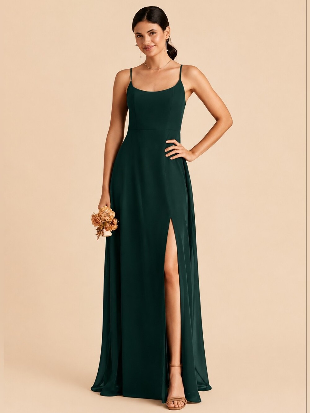 NWT Birdy Grey Amy Chiffon Emerald Dress Sz S Wedding Guest Fall Elegant Drape